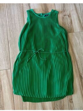 Banana Republic Petite Pleated Mini Dress Green 2XS Sleeveless Summer